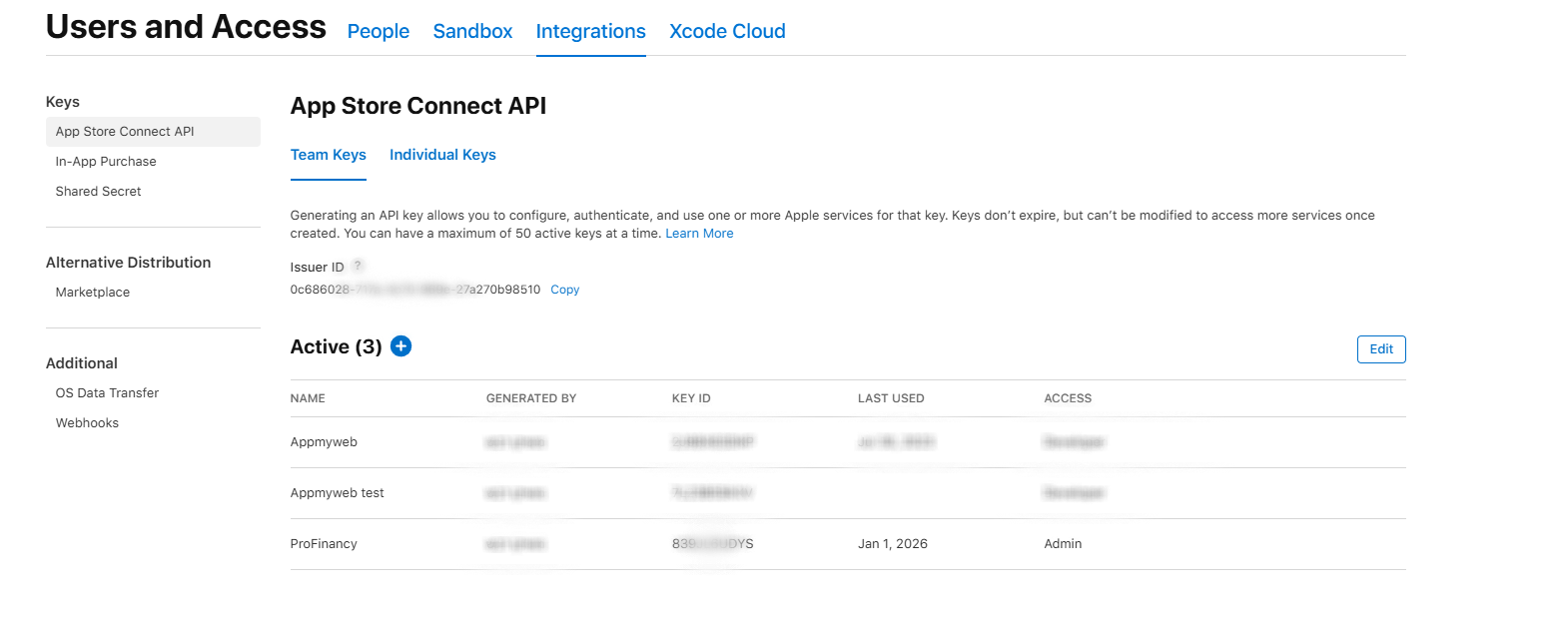 Apple Developer Key Create
